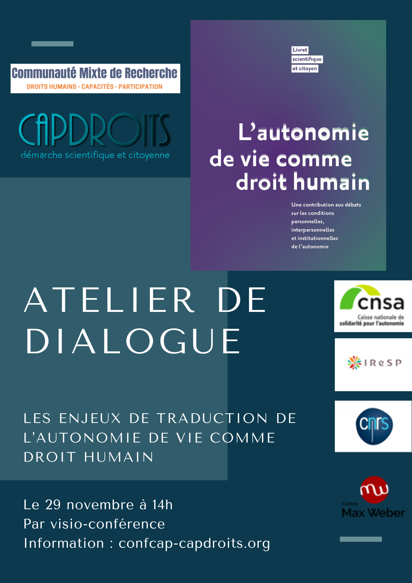 Affiche annonçant l'atelier - même contenu dans le texte